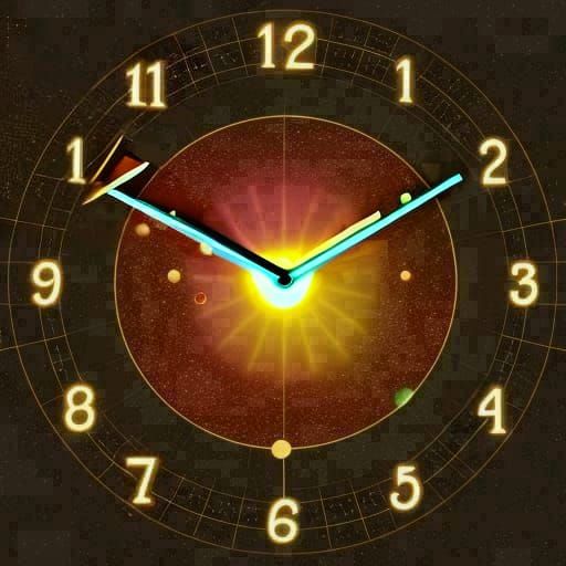 Fiery Origami Clock in Papercraft Style