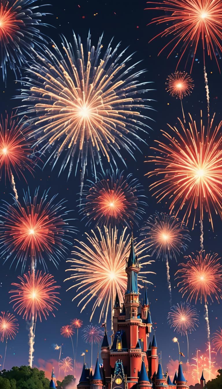 4th of July Fireworks in 3D Digital Art