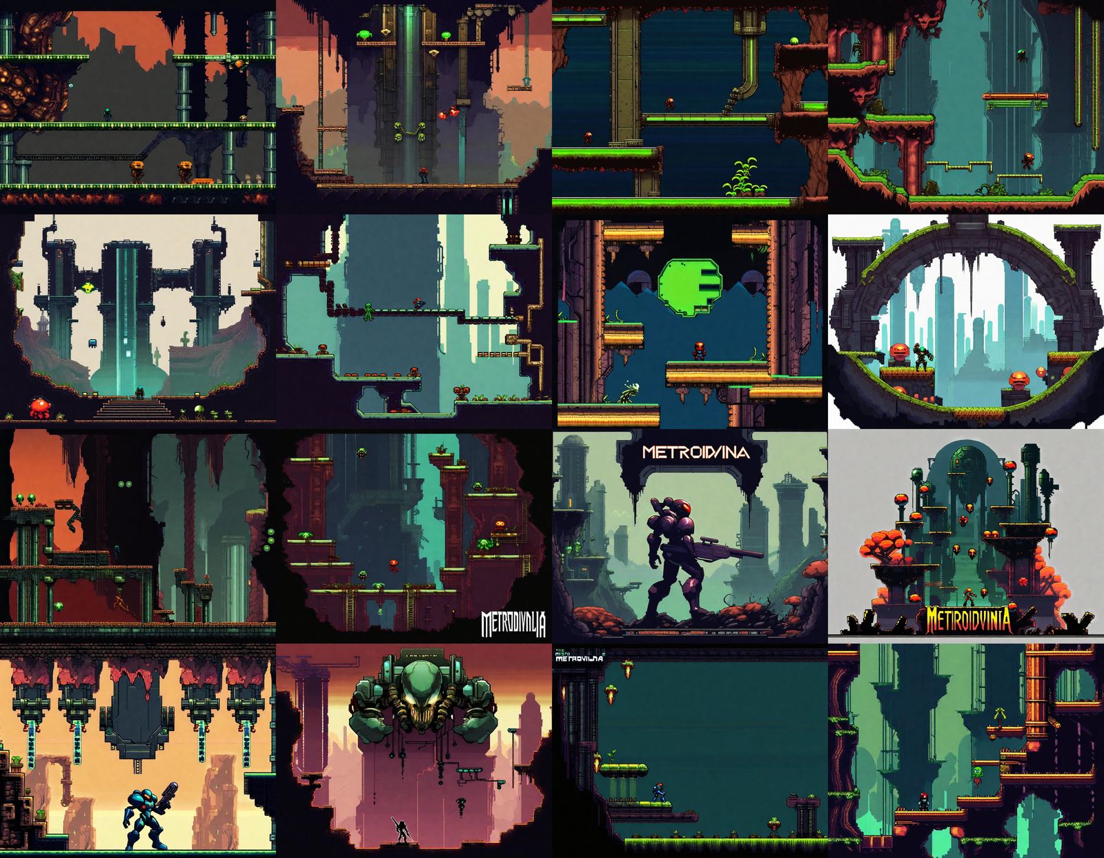 AI Generated Metroidvania Landscape