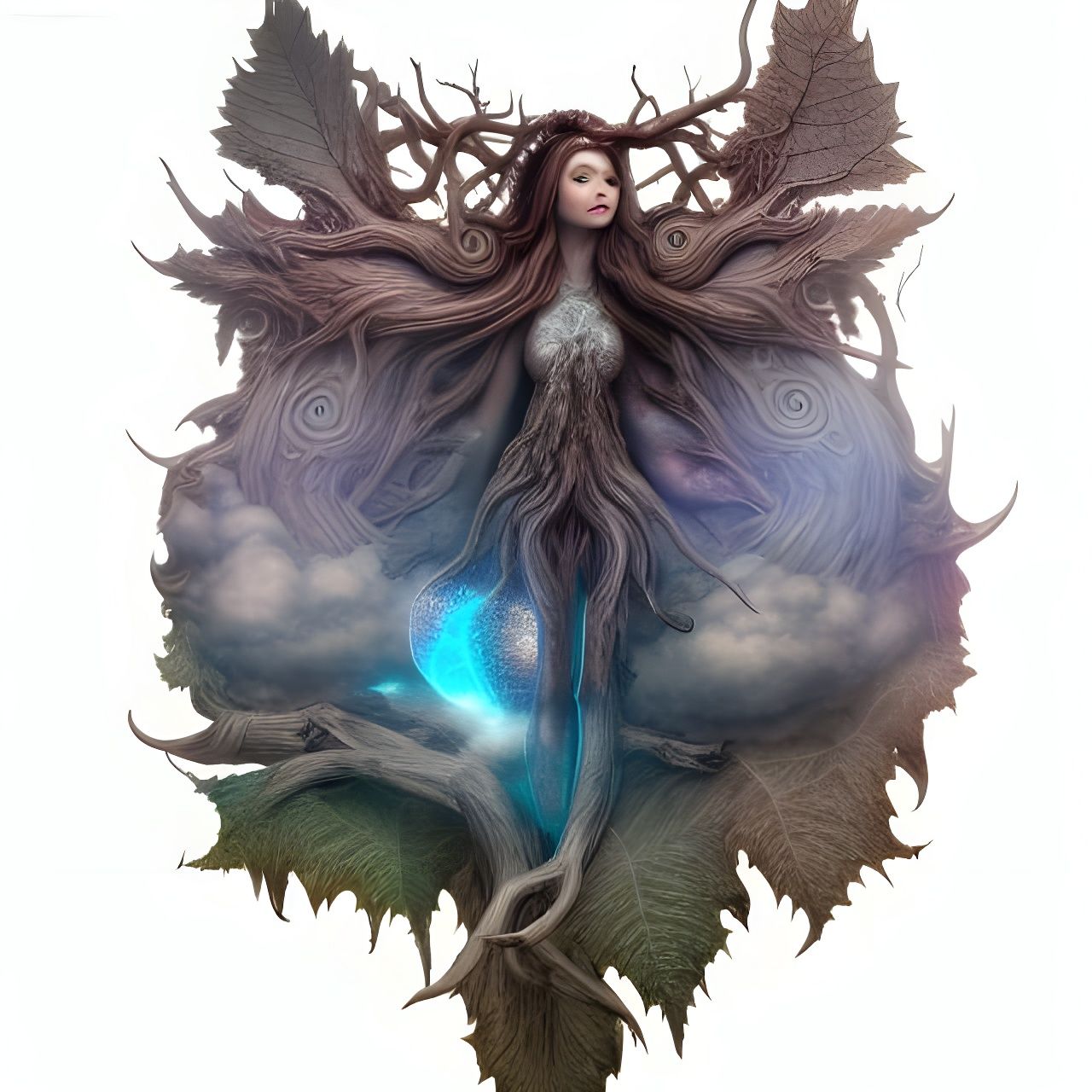 Eldritch Wolf Spirit in a Magical Forest