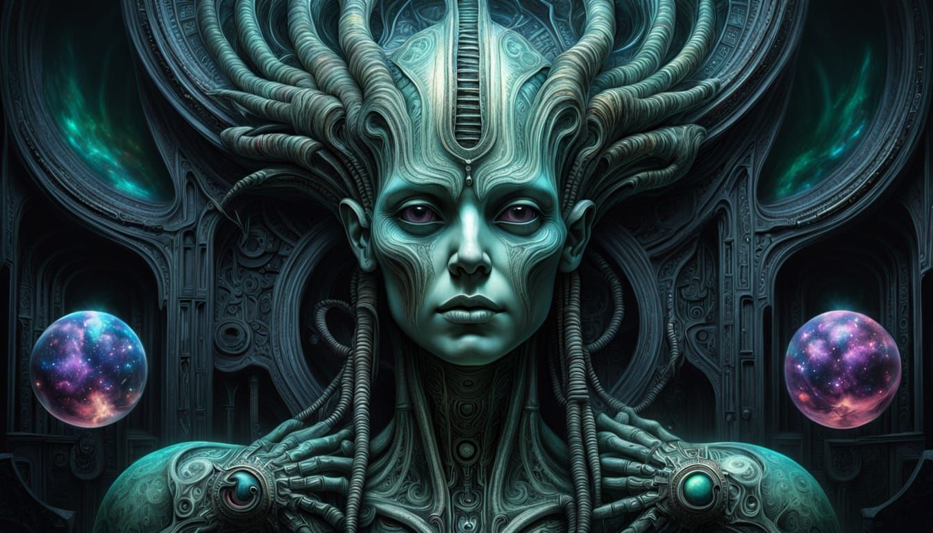 Ethereal Cosmic Being Adrift in Nebula as Digital Painting