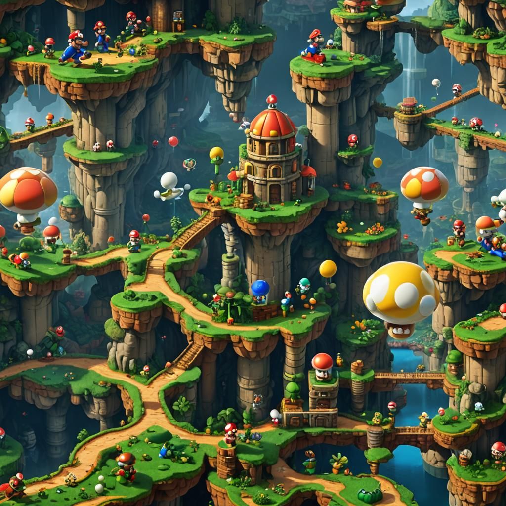 Detailed Matte Painting of Super Mario World