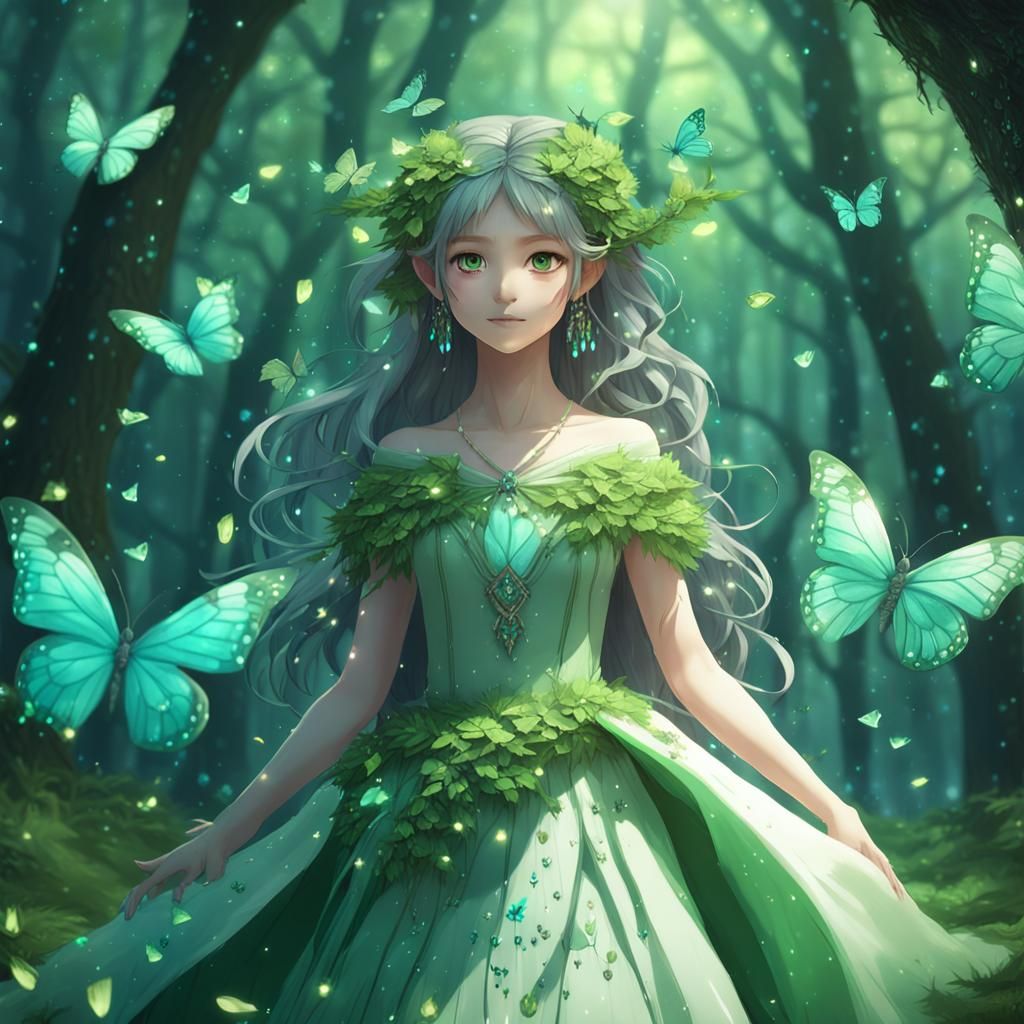 Mystical Forest Spirit Emerges in 3D Anime Art