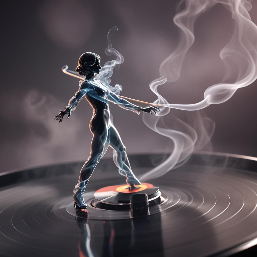 Turntable Needle with Ghostly Smoke Dancer