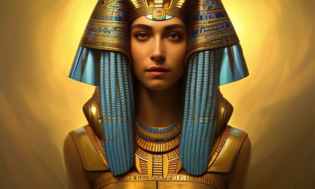 Futuristic Egyptian AI Supermodel Portrait