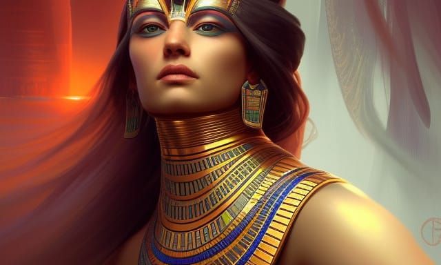 Futuristic Egyptian AI Supermodel Portrait