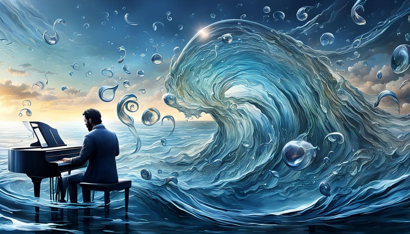 Ocean Sound Symphony: Glass Vibrations in Digital Art