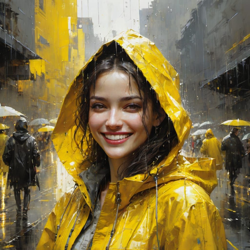 Vibrant Rainy Day Portrait in Impressive Detail