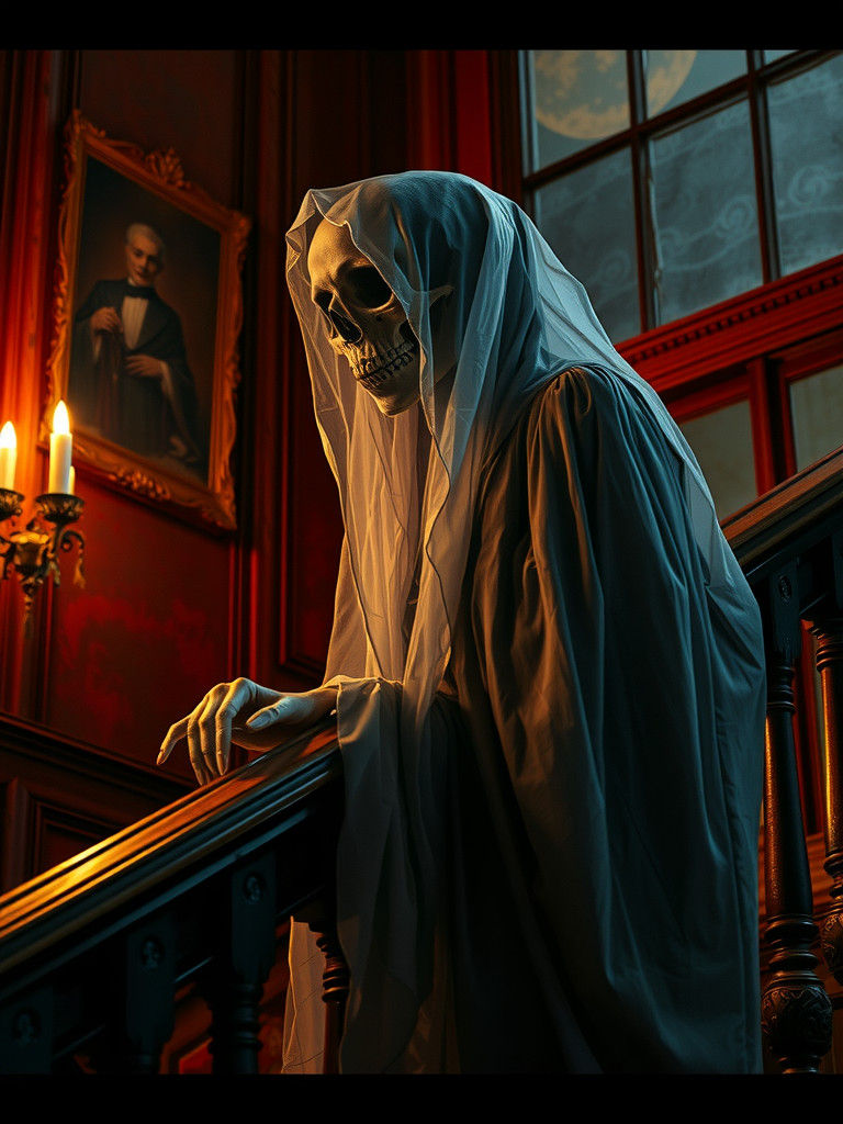 Specter Ascending Manor Staircase in Gothic Style