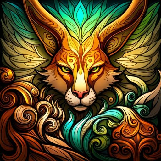 Sinister Easter Bunny Spirit in Celtic Engraving