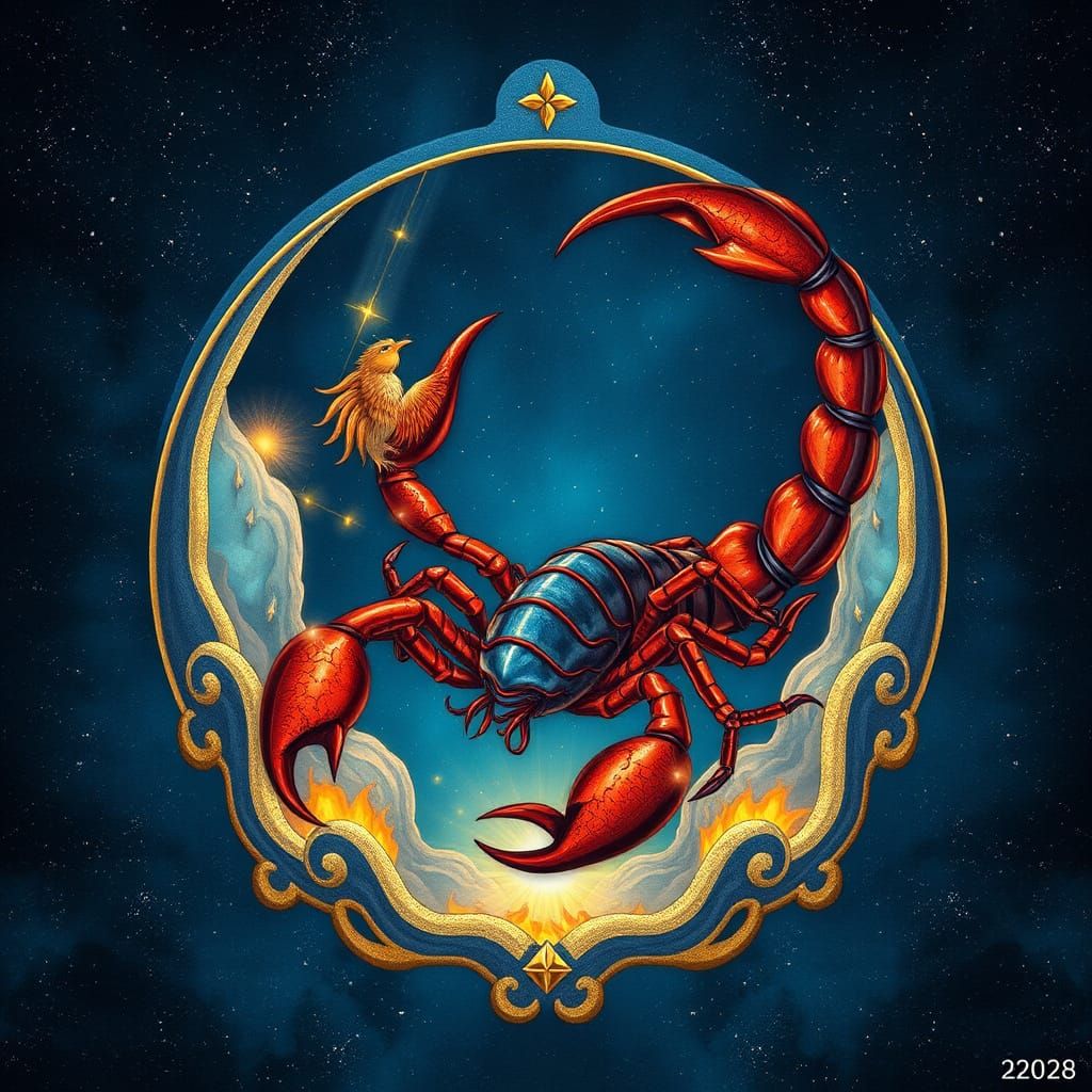 Mystical Rebirth of the Fish Sign in a Celestial Scene