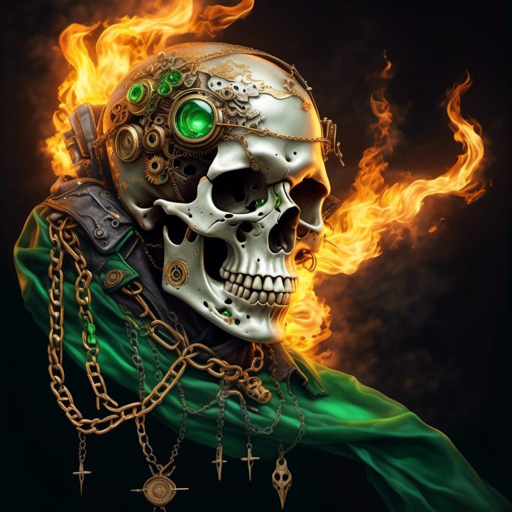 Evolution: Steampunk Skull Ultrarealistic Render
