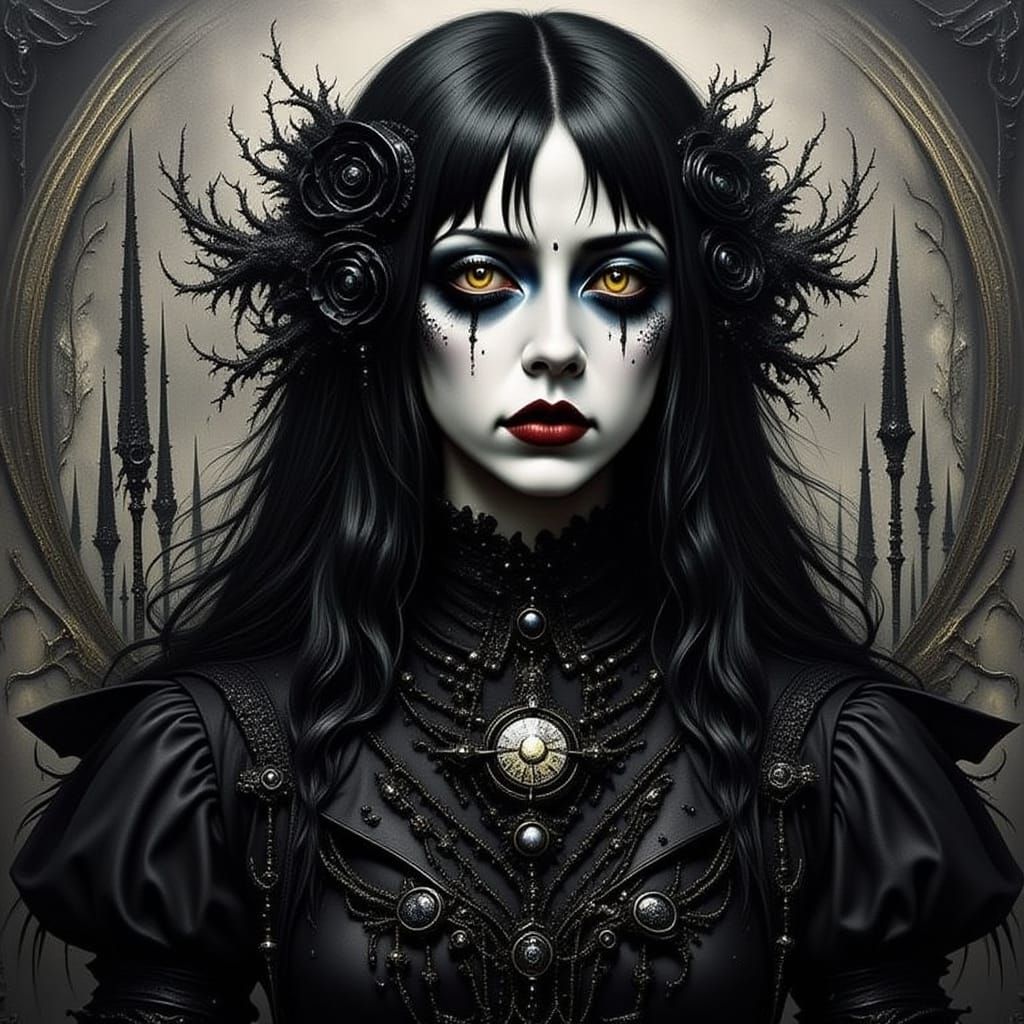 Gothic Beauty in Digital Art Style