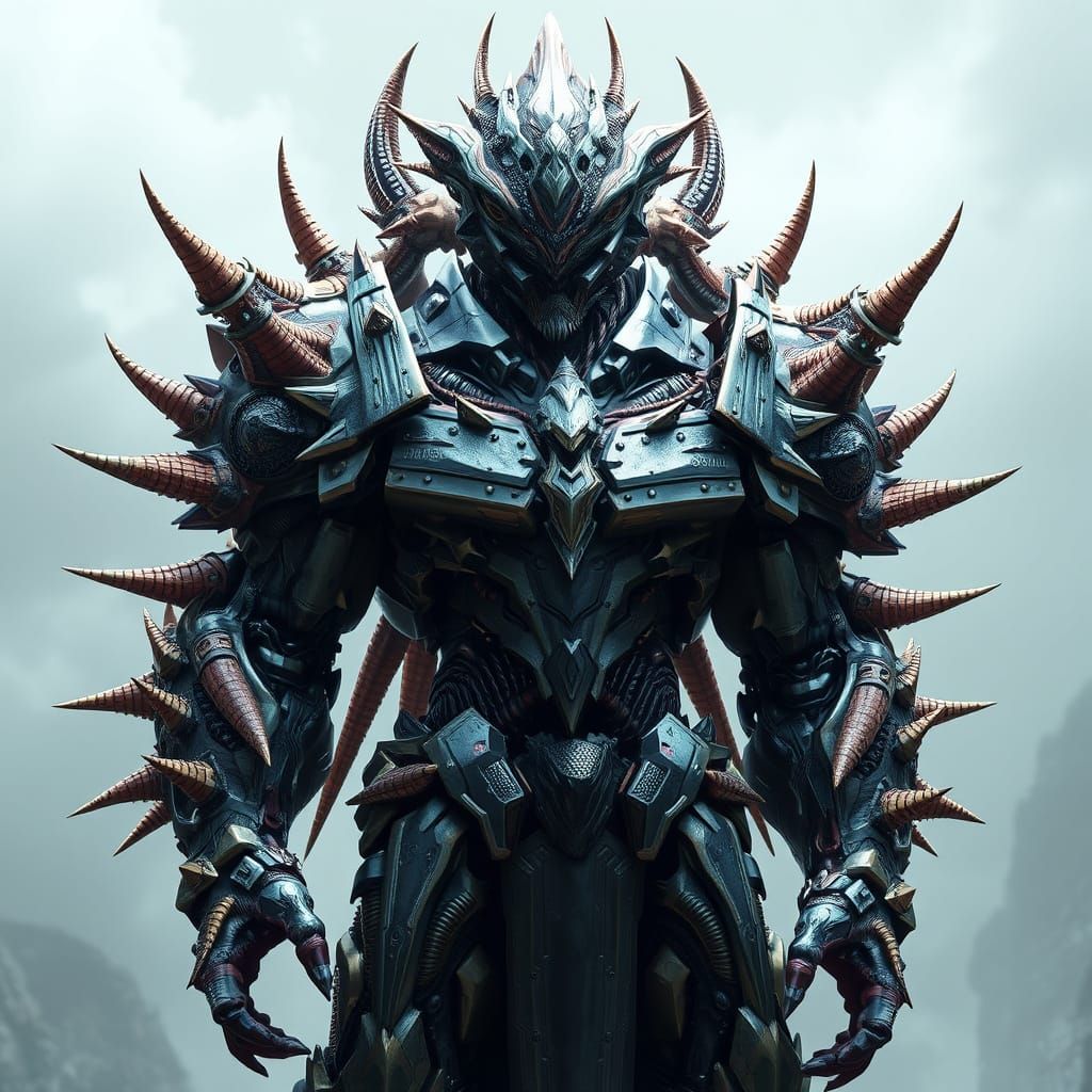 Gigantic Alien Warrior with Razor-Sharp Organic Spikes