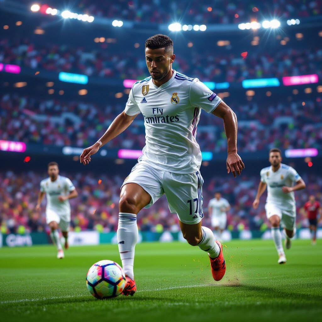 Real Madrid Player in Futuristic 3D Style