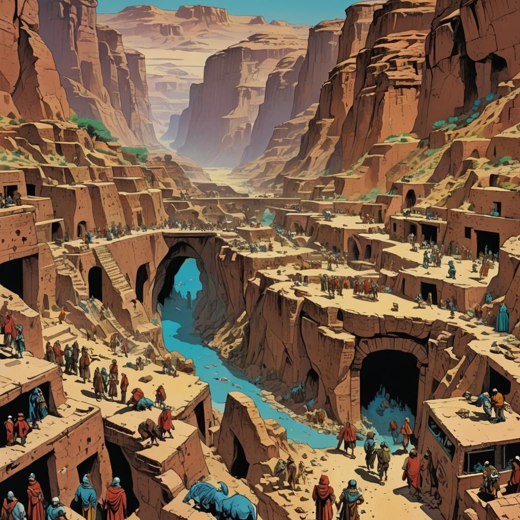 Ancient City in Goddess Culture as 1950s Comic
