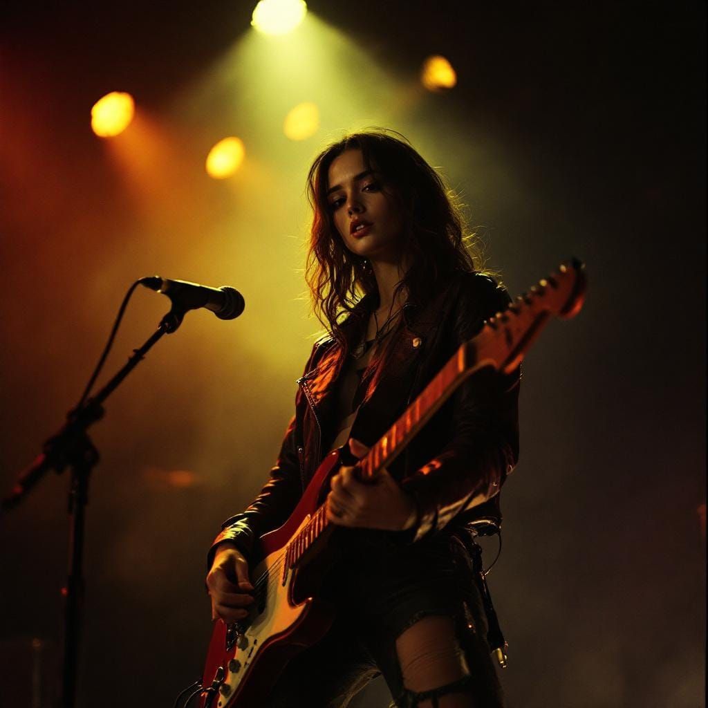 Rock Star Portrait in 80s Style