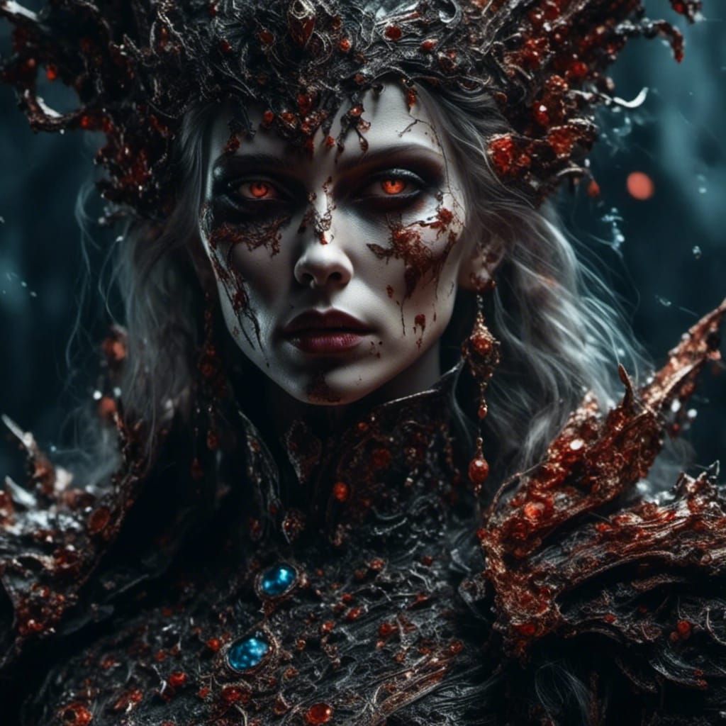 Mysterious Woman Portrait in Dark Fantasy Style