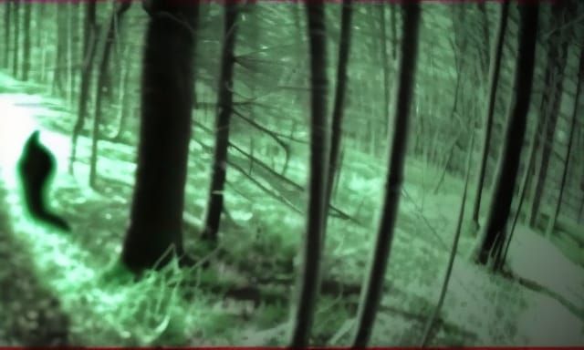Eerie Trailcam Image of Ghostly Figure at Night