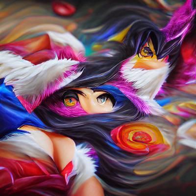 Ahri League of Legends: Colorful Detailed Painting