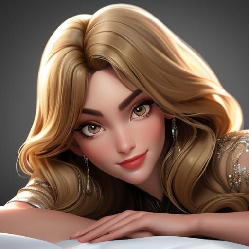 Elegantly Dressed Woman in Seductive Evening Pose