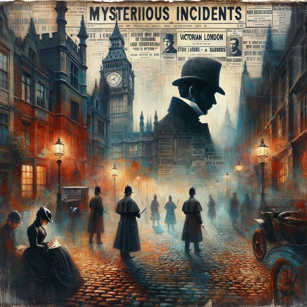 Victorian London Collage: Jack the Ripper in Shadows