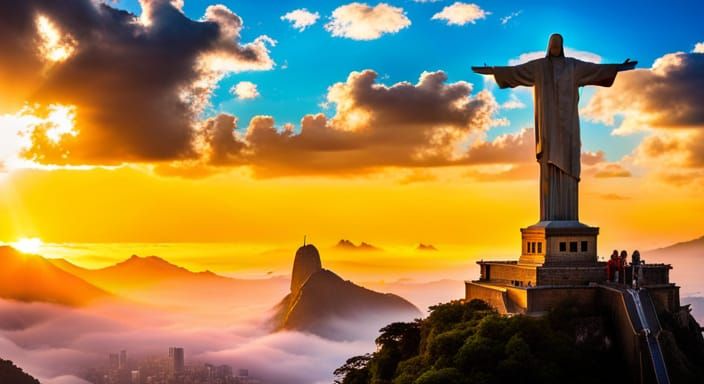 Christ the Redeemer: Helicopter View at Golden Hour