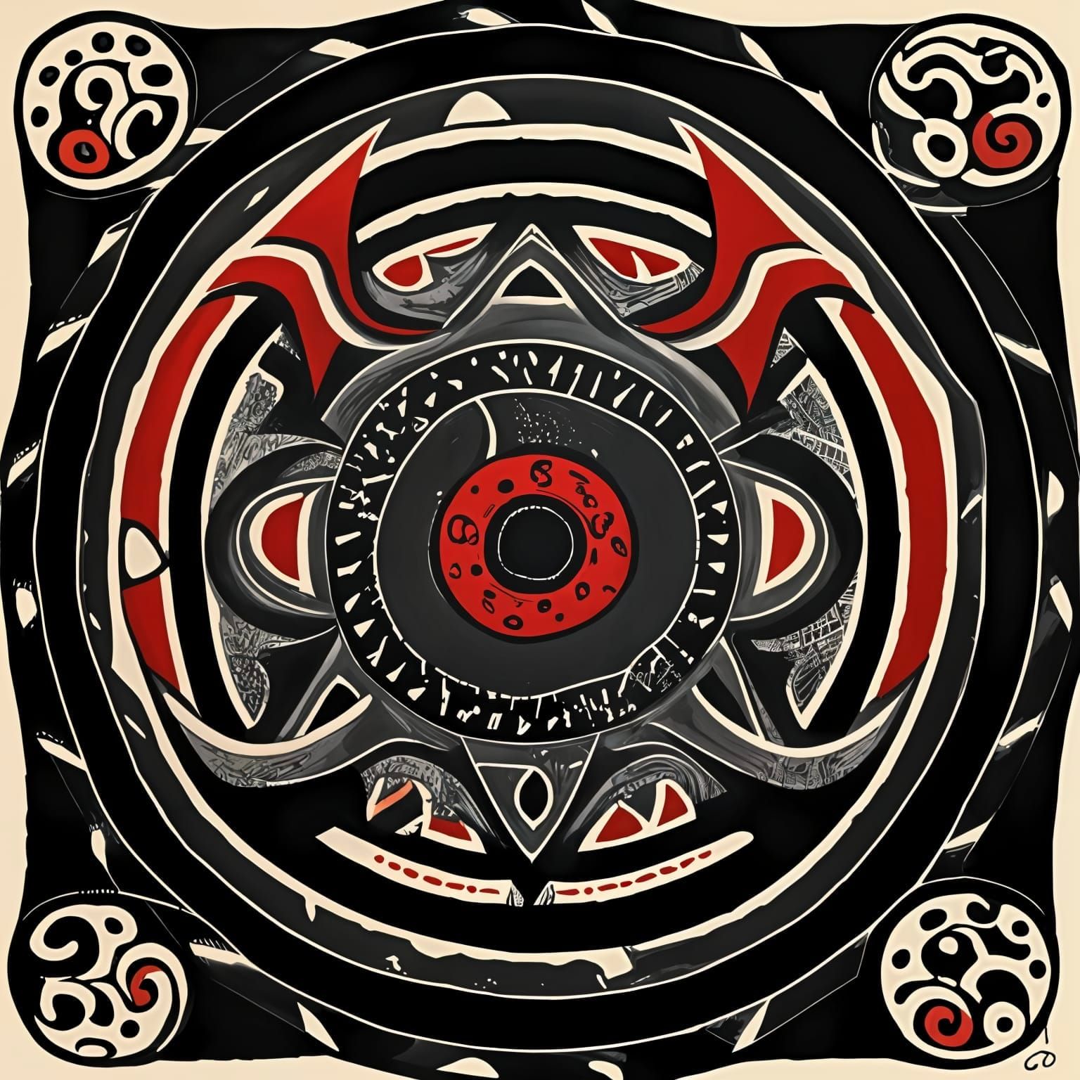 Razorback Boar in Aboriginal Dot Art Style