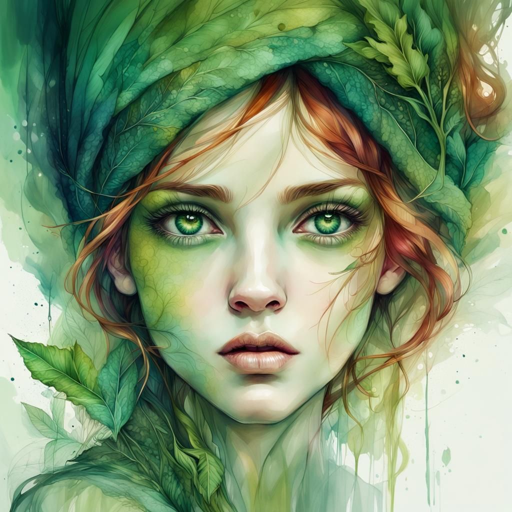 Vibrant Green Eyes: A Digital Soul-Warming Masterpiece
