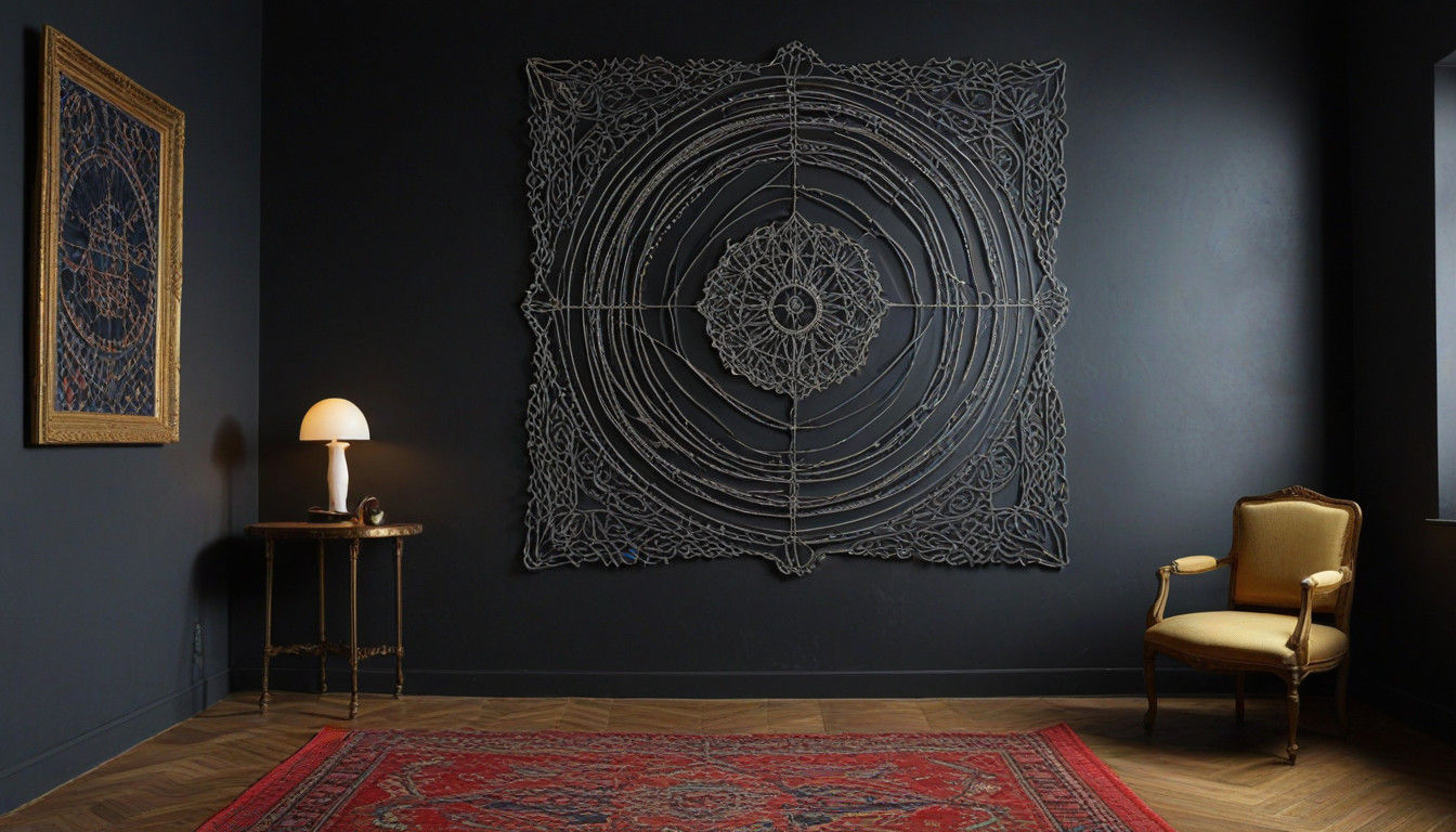 infinite curved space only chromoshadow visible on a wall de...