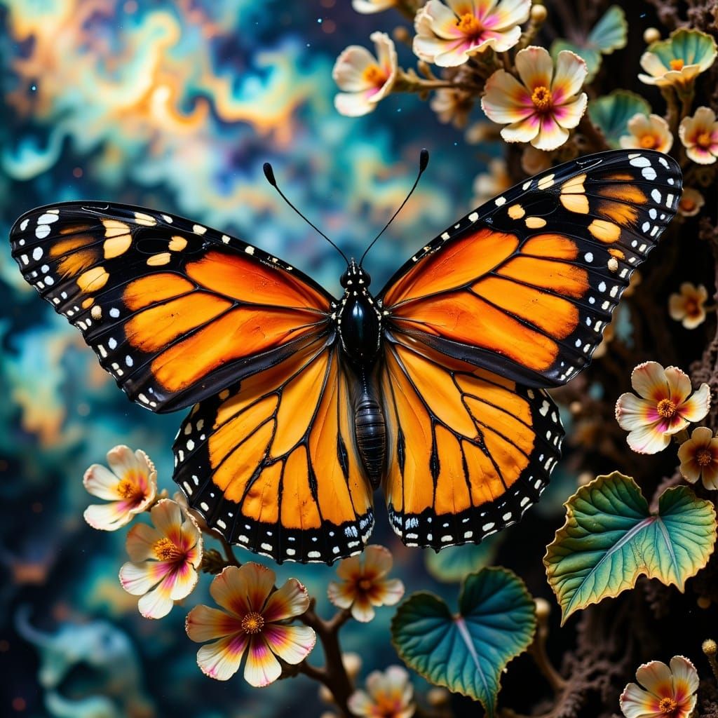 Hyperkraximalist Monarch Butterfly Art
