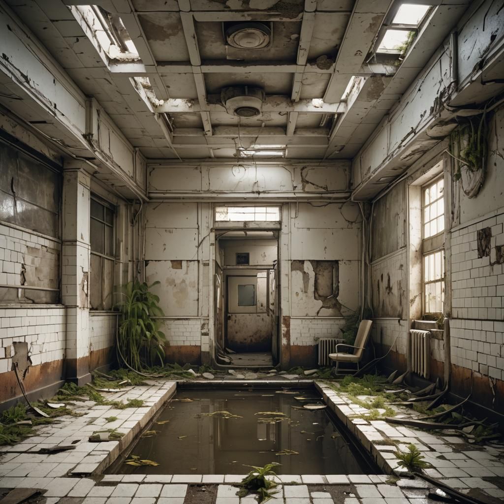 Dilapidated Hydrotherapy Room in Abandoned Building