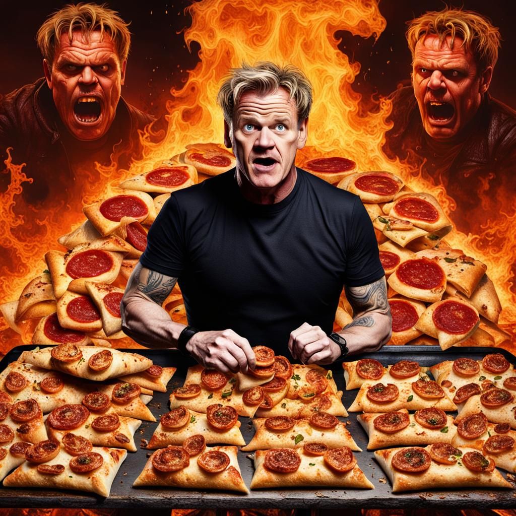 Surreal Gordon Ramsay Indulges in Pizza Rolls
