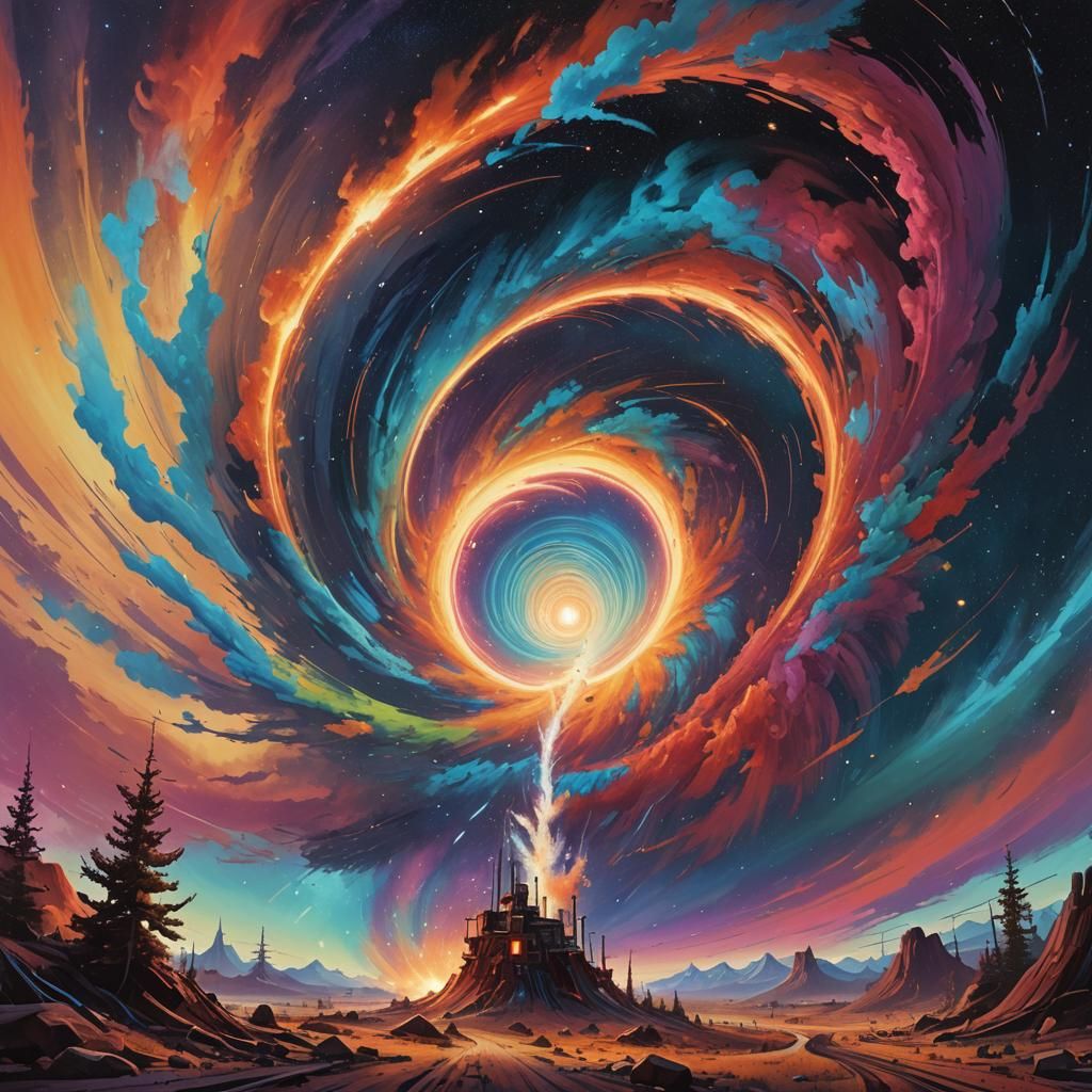 Cosmic Vortex Unveiling: A Celestial Concept Art