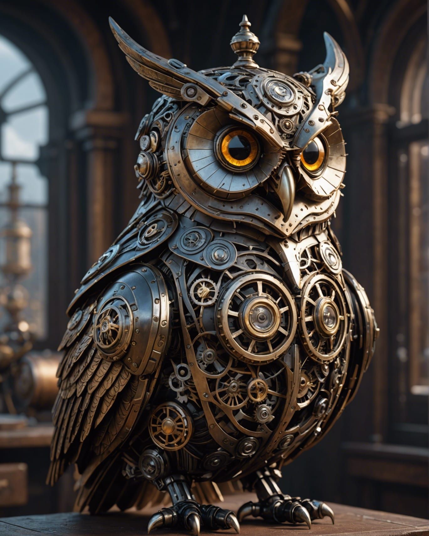 Steampunk Mechanical Owl Portrait in Unreal Engine