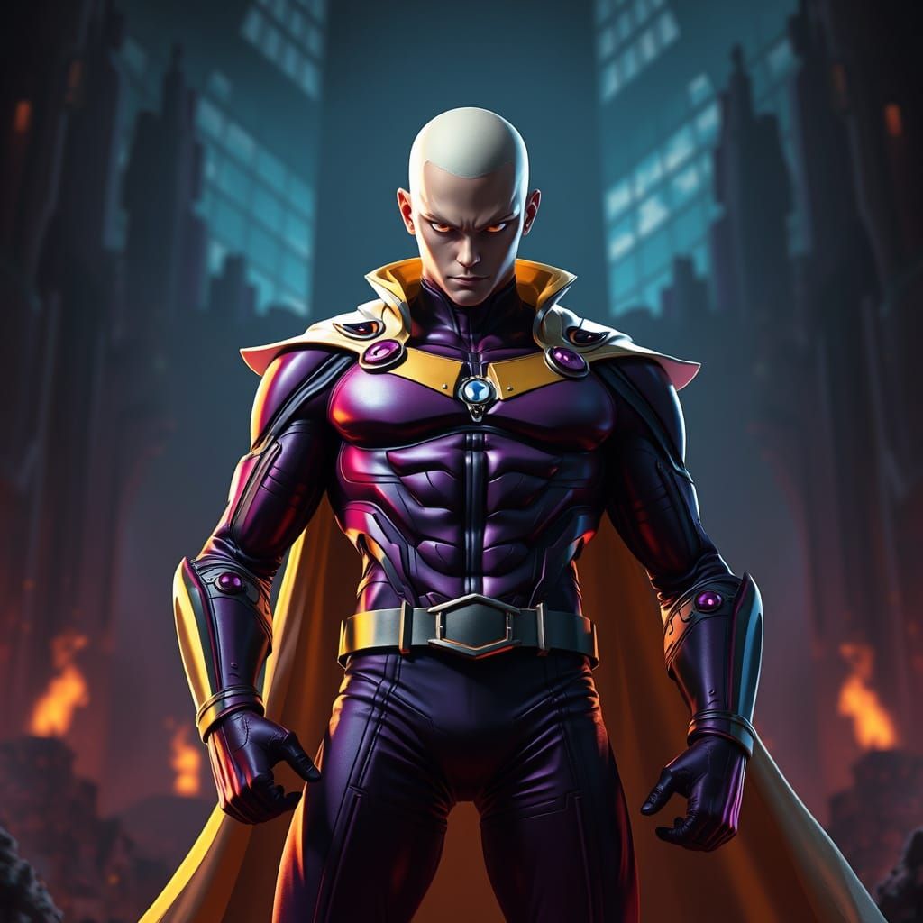 Heroic Superhero in Dark Fantasy Style