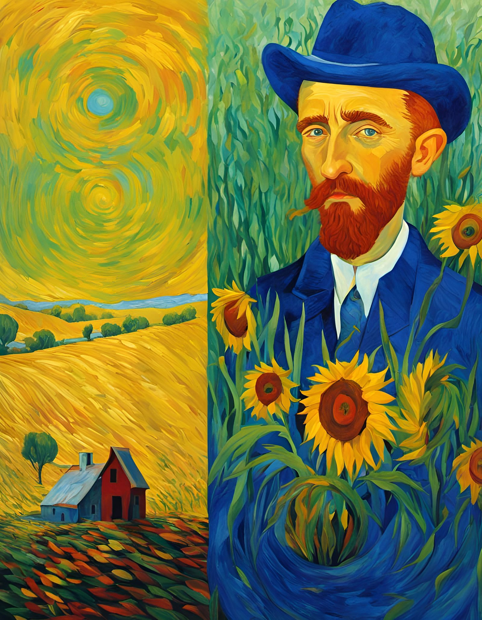 Surreal Faces Hidden in Impressionist Landscape