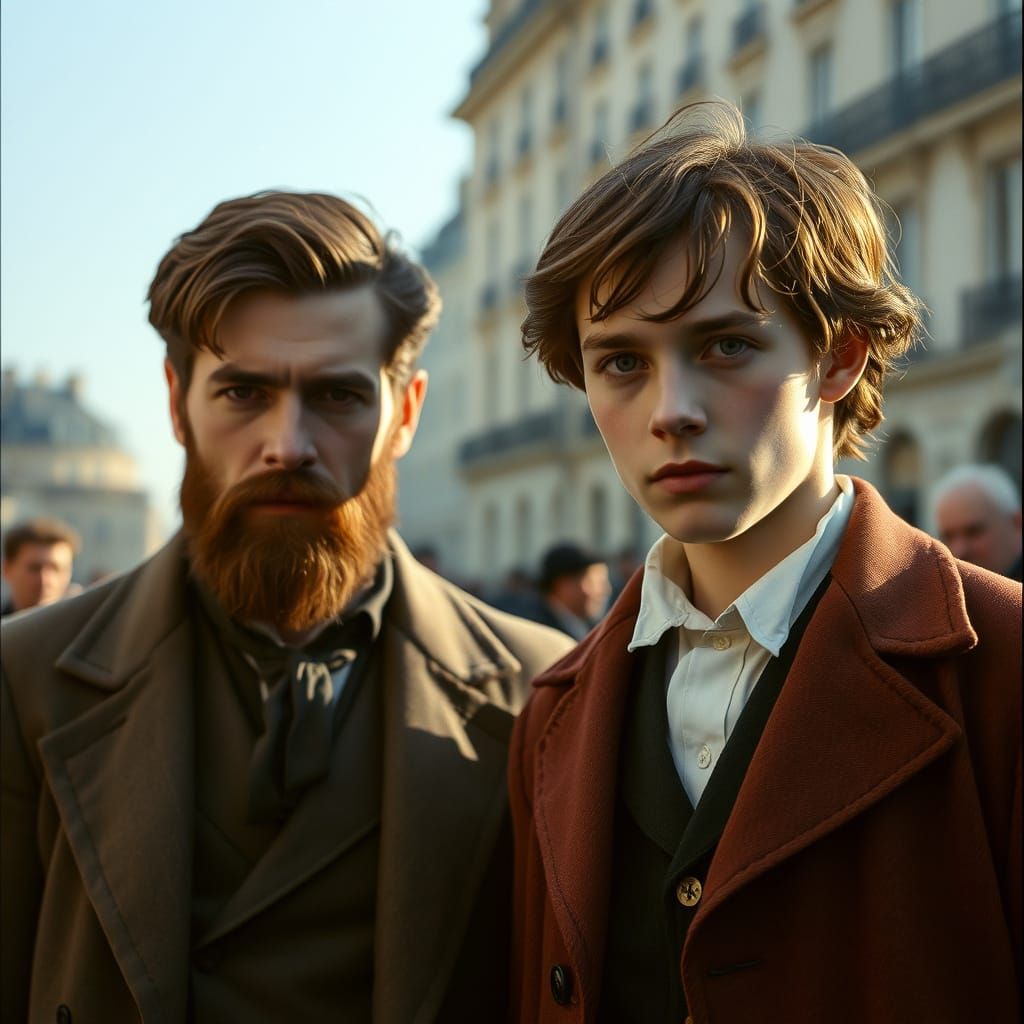 Verlaine and Rimbaud in Paris: A Cinematic Film Still