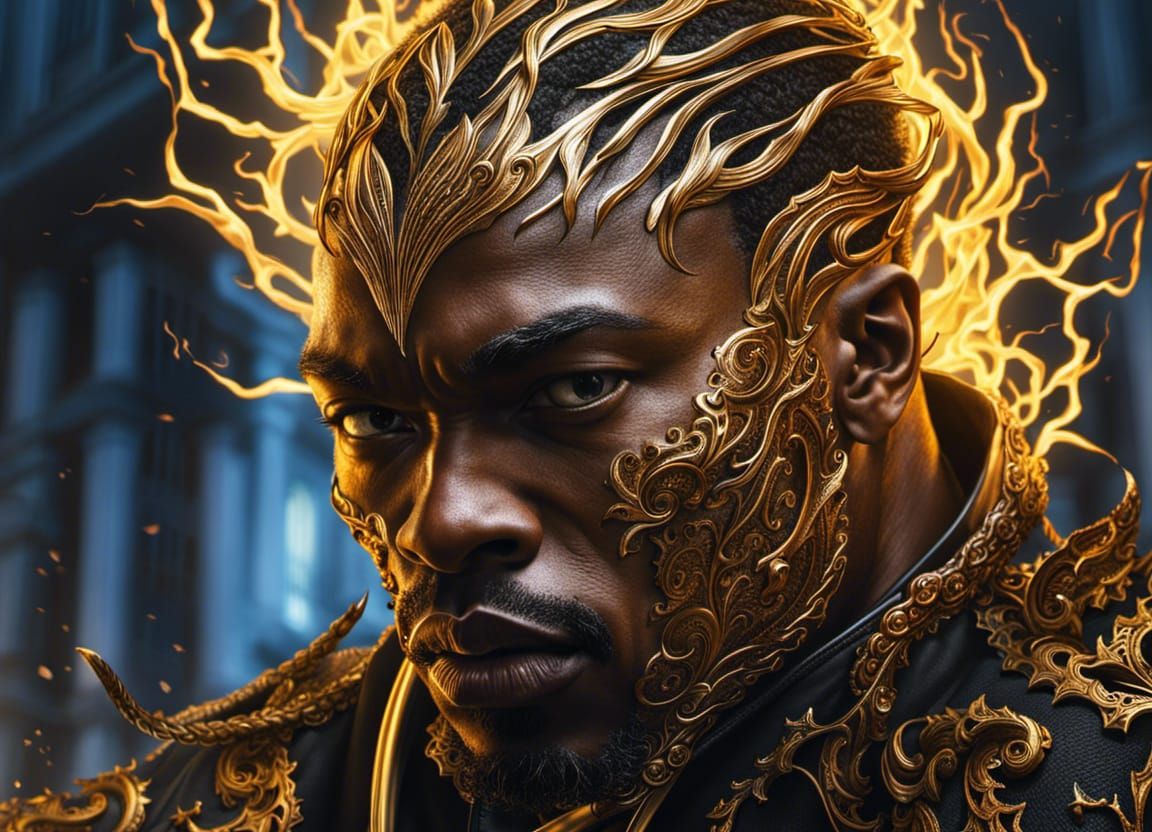 Rococo Gothic Man with Lightning Eyes