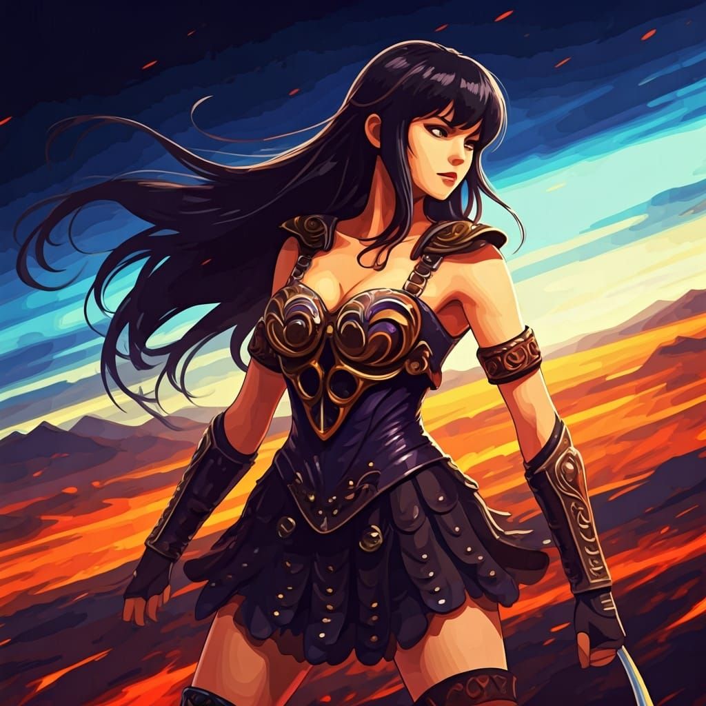 Xena Warrior Princess in Anime Style