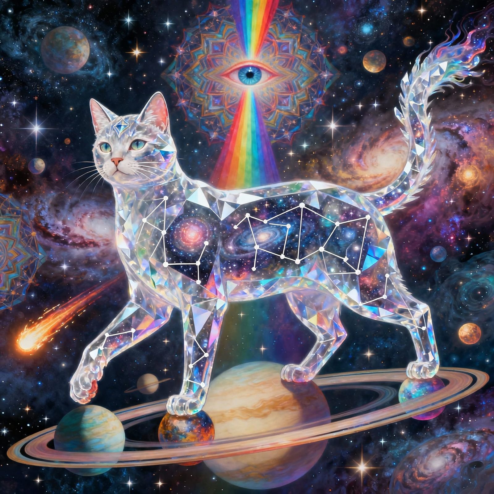 Omnipotent Crystalline Cat God of the Cosmos