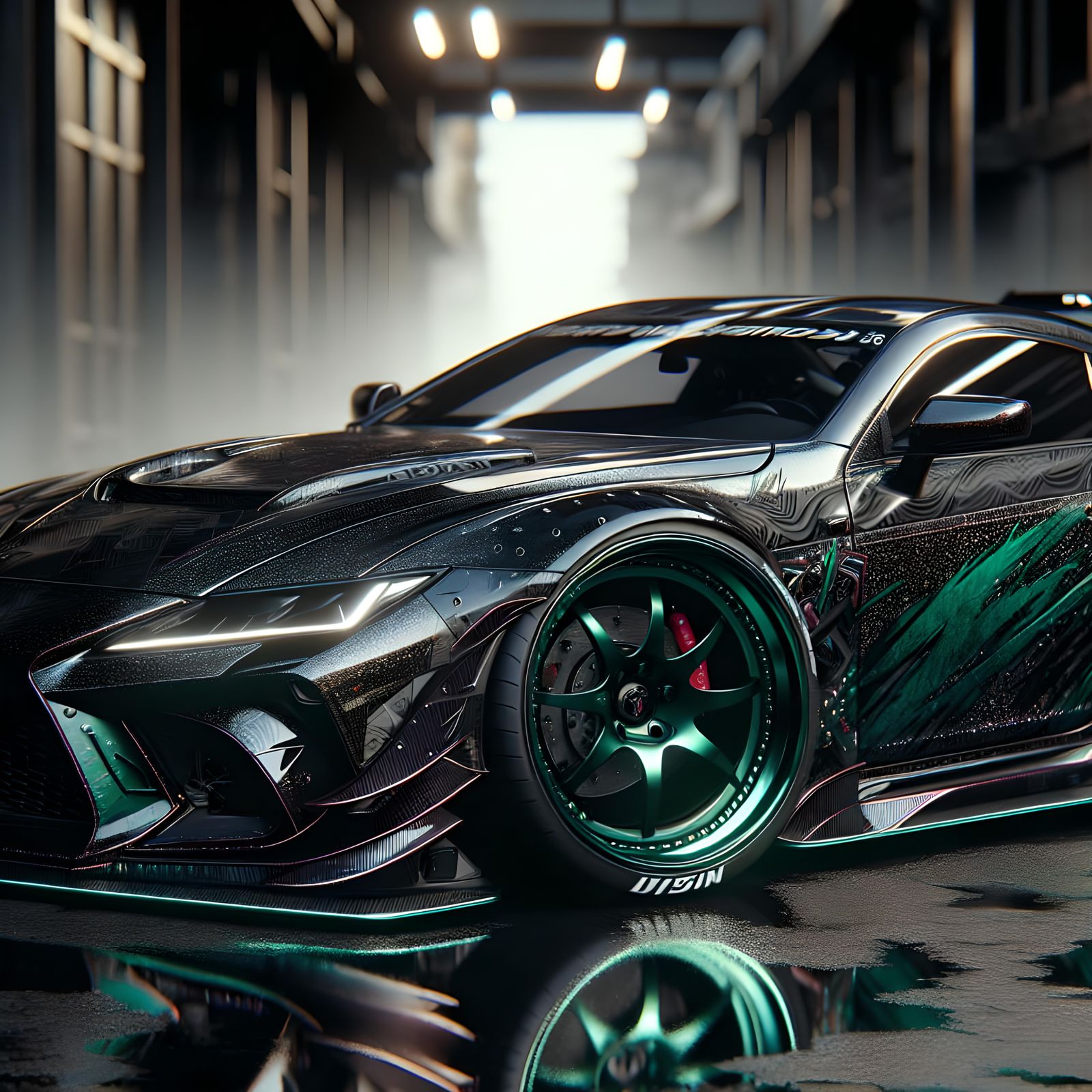 ultra photoreal image of a Luxury Super car with black obsid...