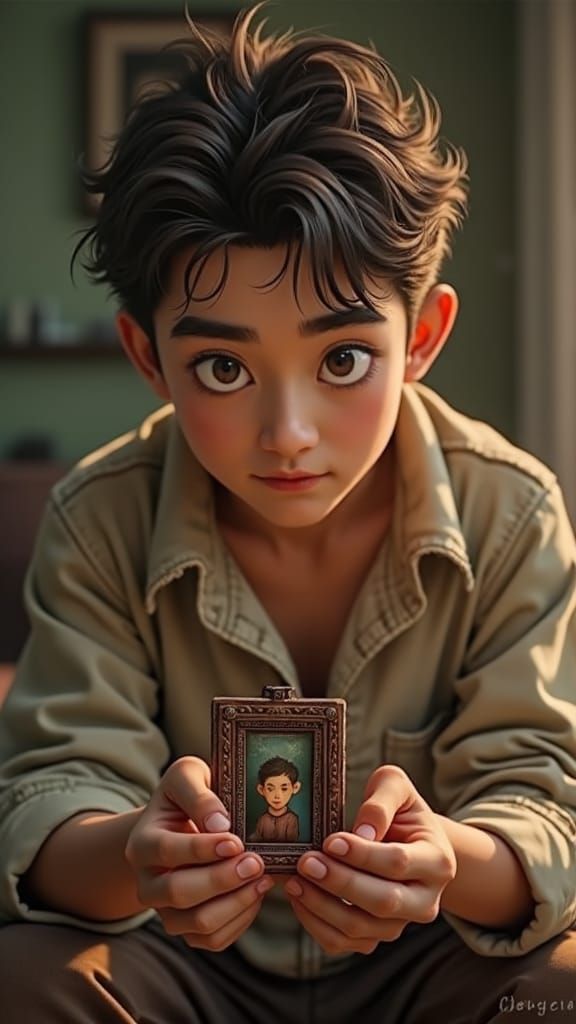 Wallet's Secret: Emotional Anime-Style 3D Render