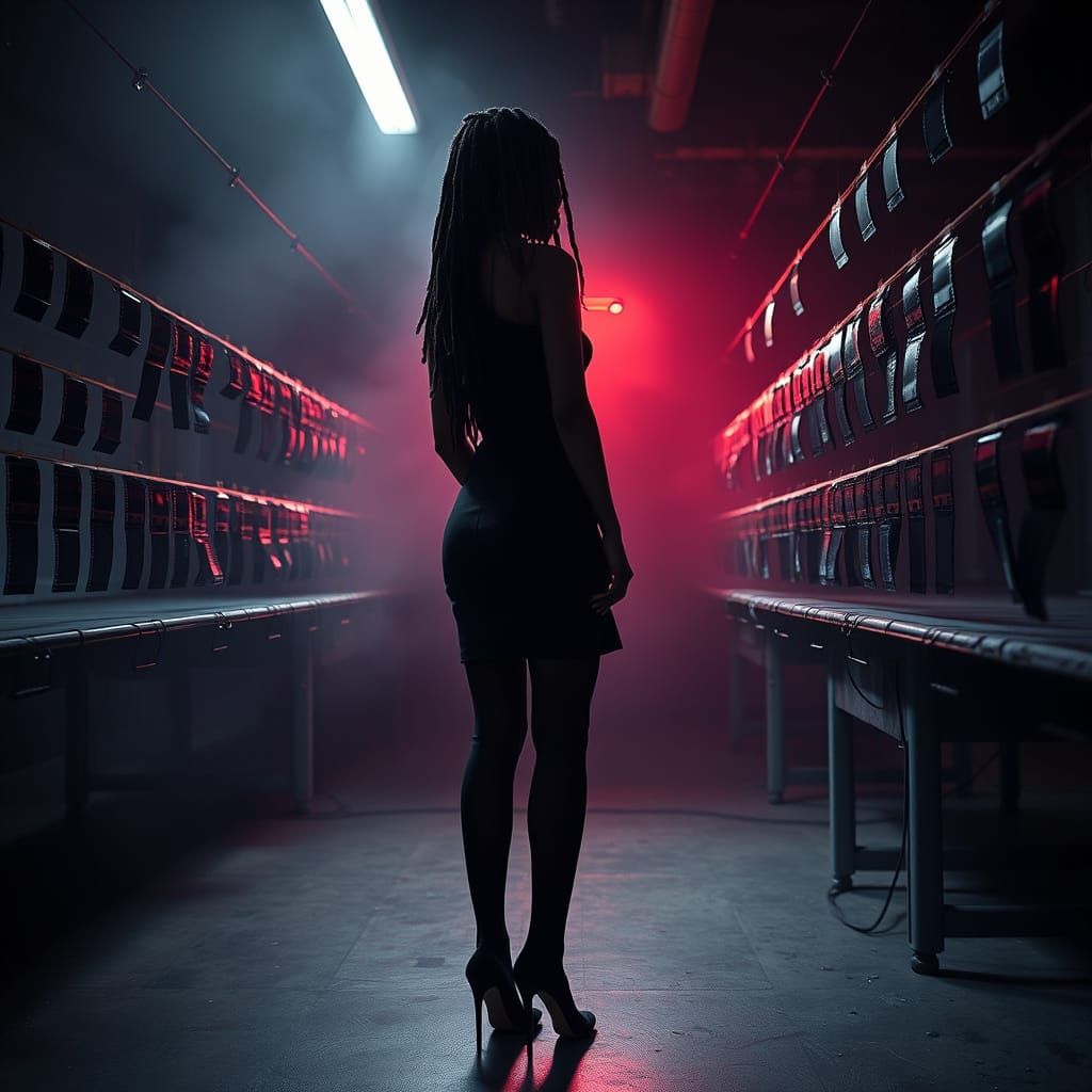 Moody Darkroom Scene in Black and White