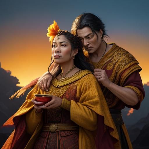 Crossroads Choice: Lovers in a Phoenix Tarot Card