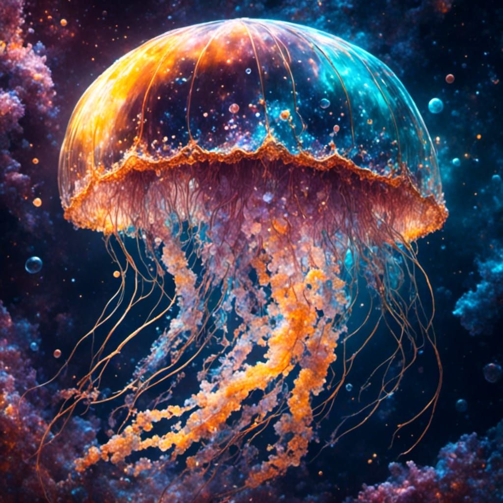 Glowing Jellyfish in Bioluminescent Display