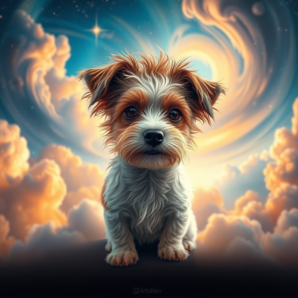 Whimsical Jack Russell in Vibrant Dreamscapes
