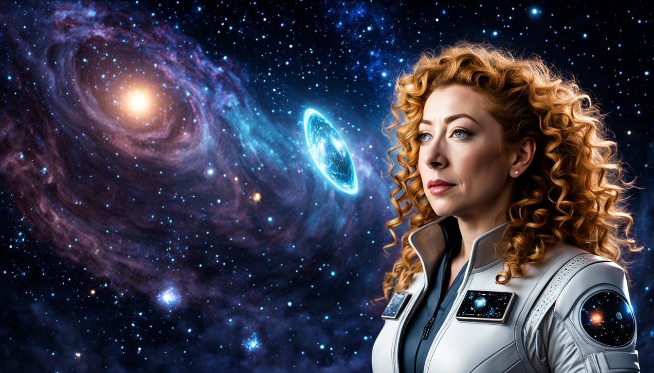 Timeless Archaeologist in Futuristic Space Suit