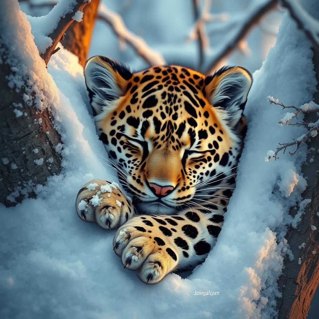 Baby Leopard As Hyperrealistic Splash Art