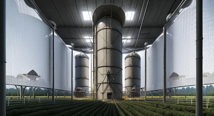 open-screen mesh mushroom-farm-growing farm silo